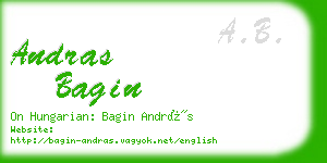 andras bagin business card